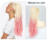 Platinum Ombre Long Wavy Ponytail Extension