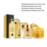 24K Gold Skincare Set: Face Essence, Cream, Mask, Eye Cream & Patch