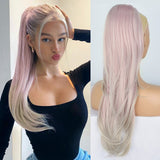 Platinum Ombre Long Wavy Ponytail Extension
