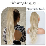 Platinum Ombre Long Wavy Ponytail Extension