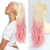 Platinum Ombre Long Wavy Ponytail Extension