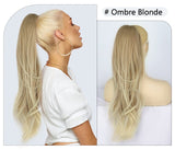 Platinum Ombre Long Wavy Ponytail Extension