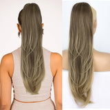 Platinum Ombre Long Wavy Ponytail Extension