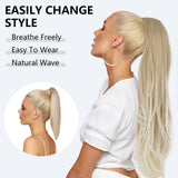 Platinum Ombre Long Wavy Ponytail Extension