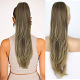 Platinum Ombre Long Wavy Ponytail Extension
