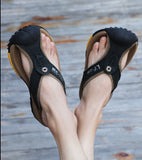 Cow Leather Anti-slip Men Beach Slippers | Sandals