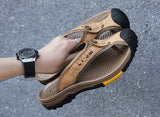 Cow Leather Anti-slip Men Beach Slippers | Sandals