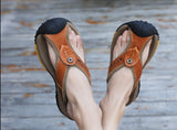 Cow Leather Anti-slip Men Beach Slippers | Sandals