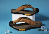 Cow Leather Anti-slip Men Beach Slippers | Sandals