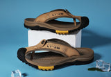 Cow Leather Anti-slip Men Beach Slippers | Sandals