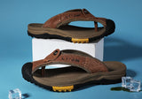 Cow Leather Anti-slip Men Beach Slippers | Sandals