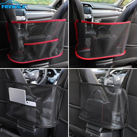 Car Net Pocket Handbag Holder Auto Seat Storage Between Seat Storage Pet Net Barrier Dog Net Barrier Car Interior Accessories