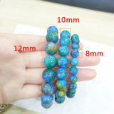 Brazil Natural  Azurite Bead Bracelet Malachite Healing Crystal Couple Elastic Rope Handmade Jewelry Christmas Gifts Home Decor